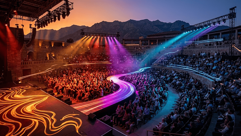 Side-by-side comparison of wash coverage versus spot focus on stage