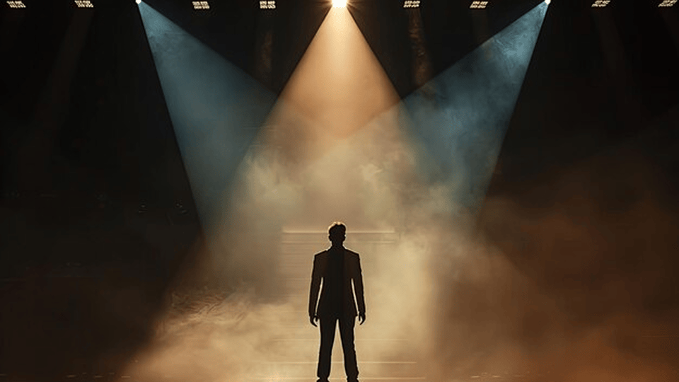 Wash and spot fixtures creating contrast across a live stage